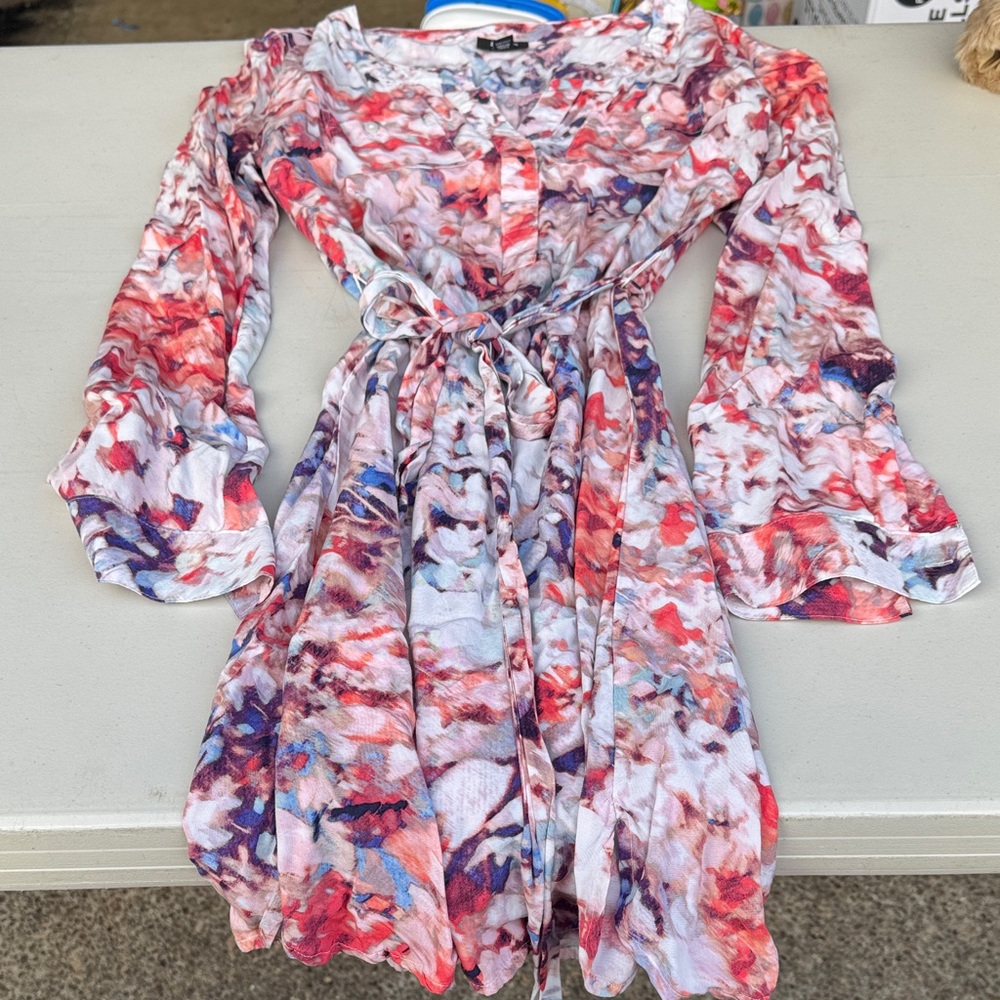 a.n.a Multicolor Long Sleeve Dress